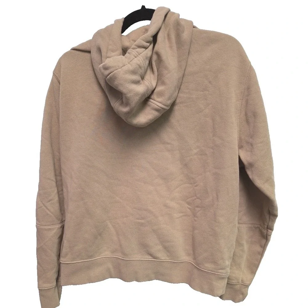 Nike Pullover Hoodie Men's Med Center Swoosh Nike‎ logo (brown) down sleeves Tan